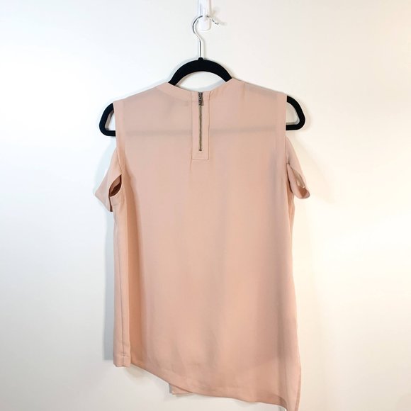 BCBGMaxAzria Bethy Asymmetrical Rose Blouse Size XS - Picture 4 of 9